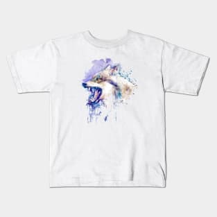 Angry Wolf Profile Portrait Kids T-Shirt